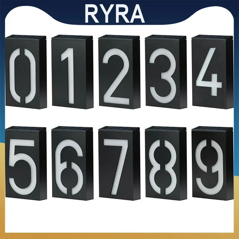 

Solar Power LED Number Sign Light House Hotel Door Address Digits Plate Plaque Wall Mount Number For Home With Battery