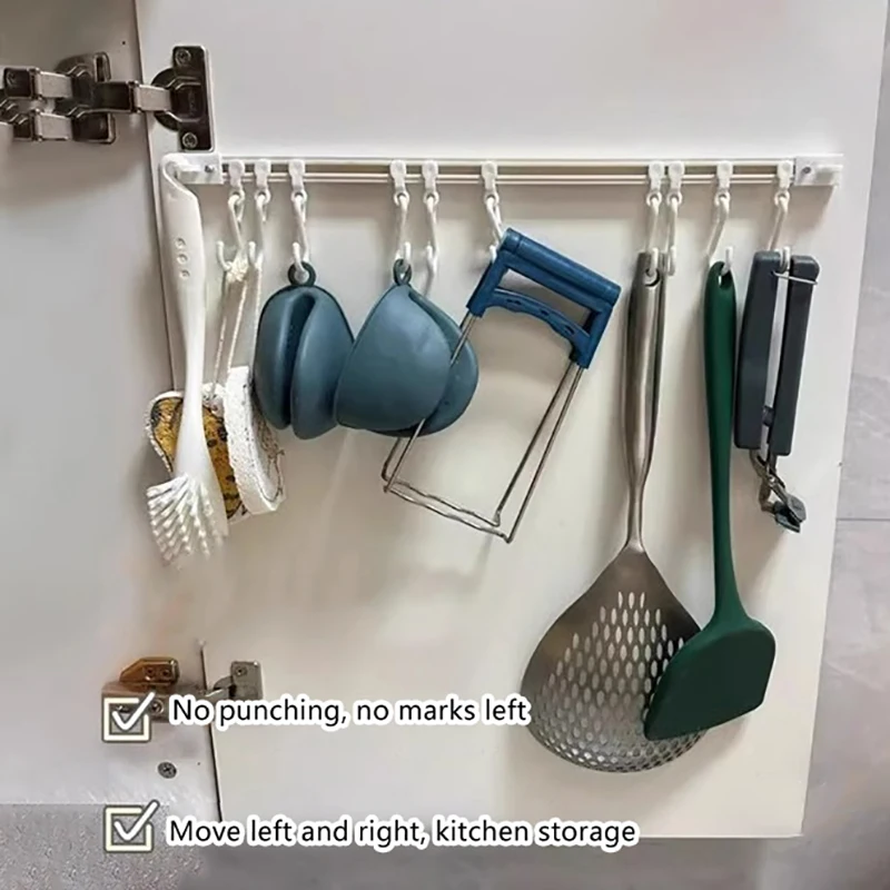 Kitchen Utensil Rack Bedroom Wall Rai Oraanizer Space Saving Hooks Pan Pot Hangers Adhesive Hangel