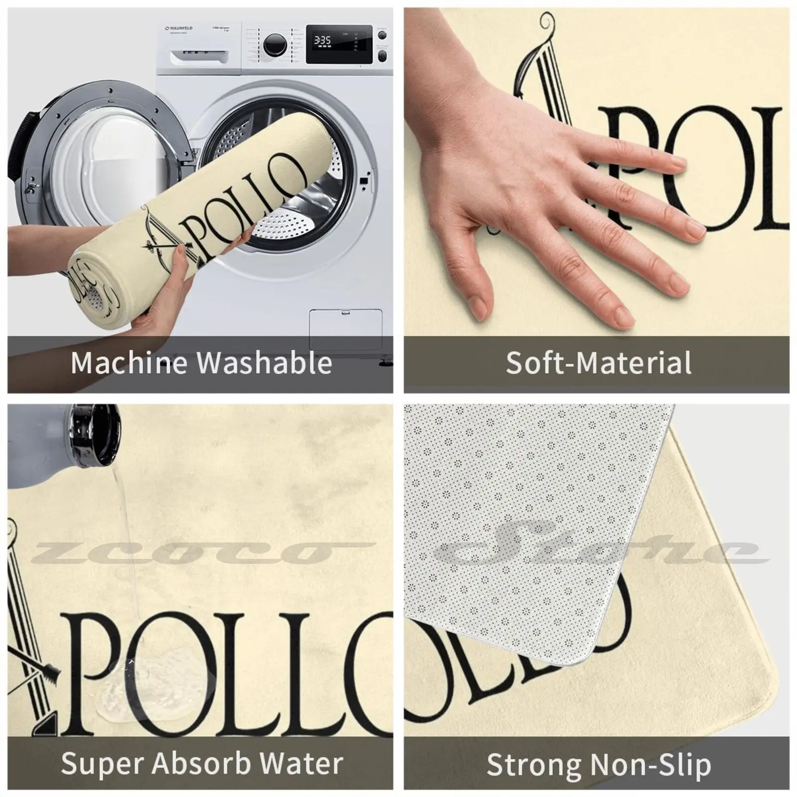 Apollo Logo Carpet Water Absorb Non-Slip Door Mat Tv Series Animated Fantasy Actions Mythology Greek God Olympus Blood Of Zeus |