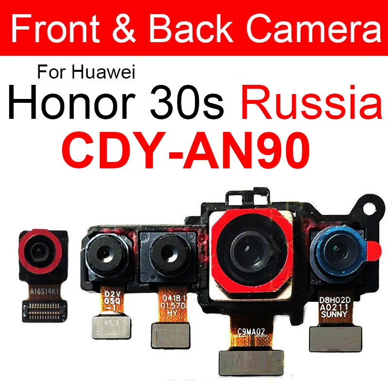 

Front Rear Camera For Huawei Honor 30S Russia CDY-AN90 Main Back Wide Angle Front Camera with Flex Cable Replacement Parts