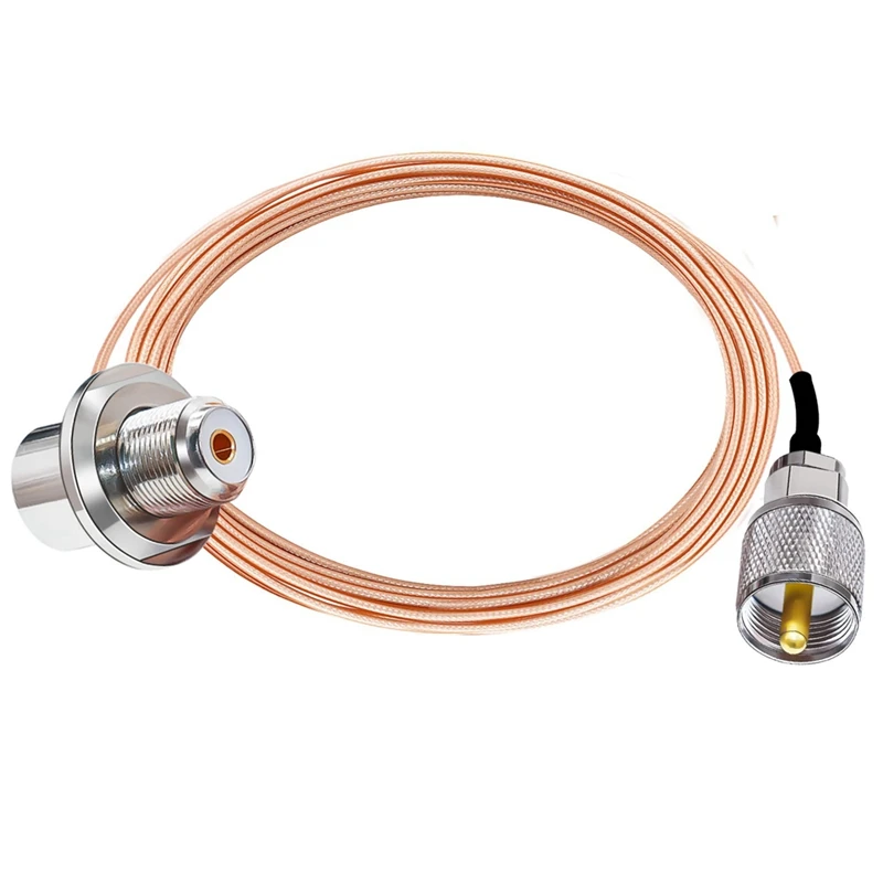 

16.4Ft (5M) SO239 Male To PL259 Female Right Angle Cable Antenna Coax Cable Extension Cable
