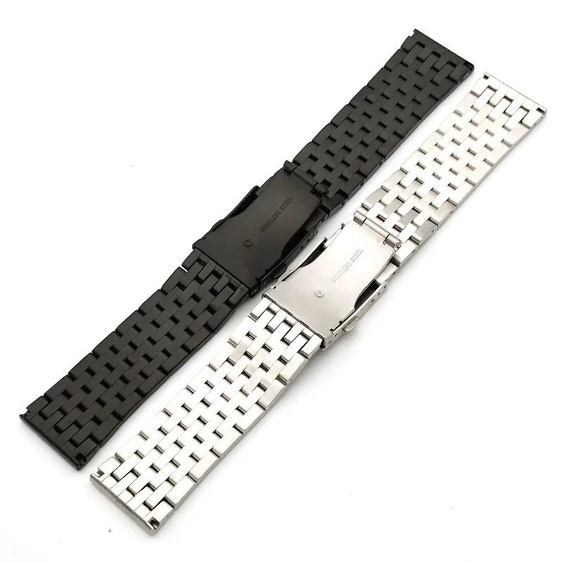 22mm 24mm 26mm 28mm Solid Stainless Steel Bead Of Rice Watch Band Strap Fit For All straight end Watches