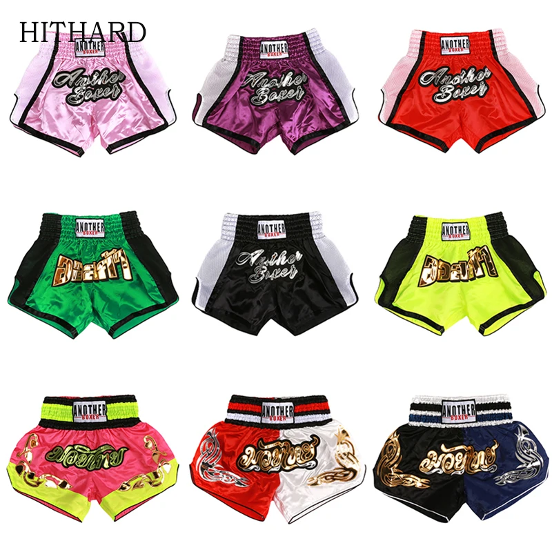 

Shorts Muay Thai Grappling MMA Fighting Kickboxing Pants Satin Breathable Boxing Training Shorts Gym Fitness Boxeo Fight Wear