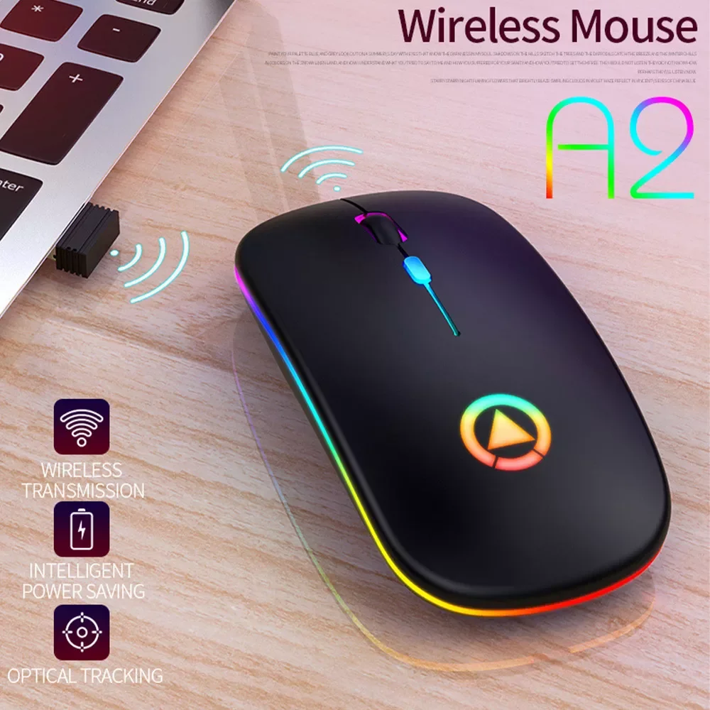 

Wireless Gaming Mouse 2.4GHz Laptop Desktop USB Receiver Silent Click Mute Luminous Gamer Raton Inalambrico Ordenador