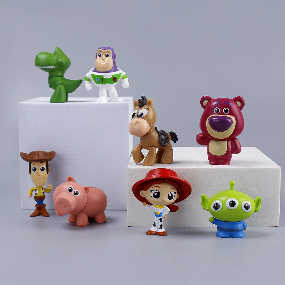 

8pcs Set Cartoon Anime Toy Story PVC Dolls Woody Buzz Lightyear Figure Kids Boys Figurine Toys Hobbies Model Plate Birthday Gift