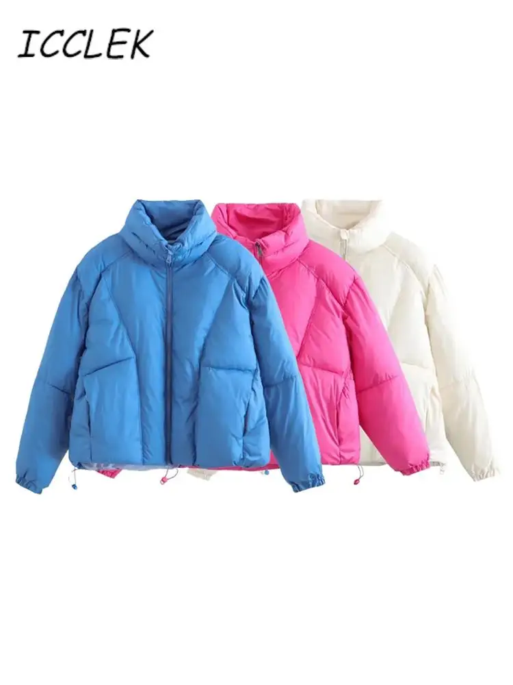 

Женские зимние пальто, парки, уличная одежда, теплая женская зимняя куртка оверсайз с воротником-стойкой, однотонная парка, модные повседневные зимние пальто