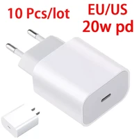 10pcslot 20w fast charger for iphone 12 euus plug and data usb cable for iphone x charger wire for ipad usb type c to lighting