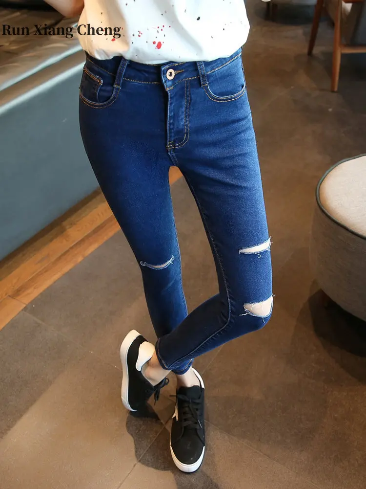 Women’s Clothes Pants 2022 Spring and Autumn New Free Shipping Do Old Korean Style Jeans Street Casual Style Slim Pencil Pants