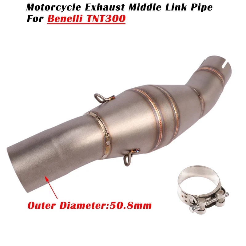 

Slip On For Benelli 300 TNT300 Exhaust System Escape System Moto Modified Muffler Middle Link Pipe With Back Pressure 51mm Tube
