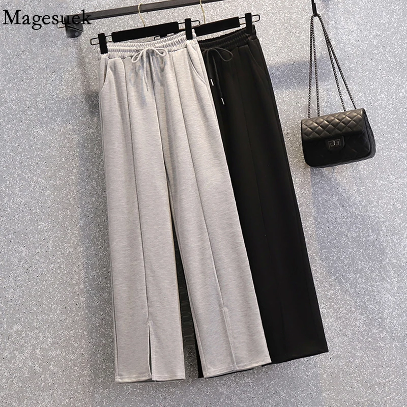 

2022 модные серые спортивные штаны для бега большого размера, женские повседневные брюки, Свободные тренировочные черные брюки для женщин, но...