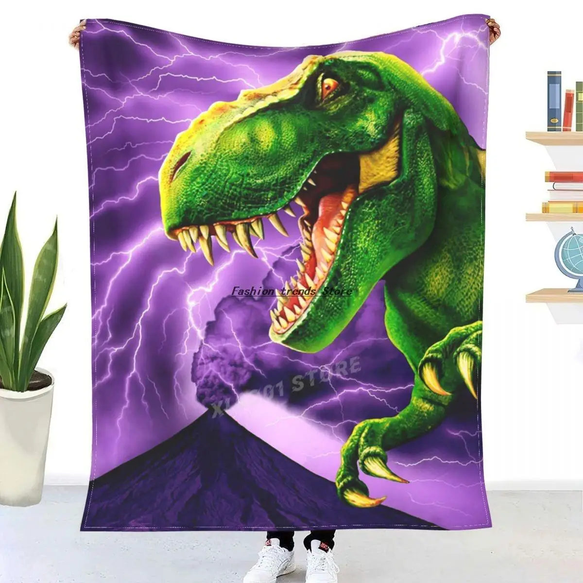 

27/5000 Dinosaur blanket T-Rex Critter flannel Fun soft blanket for home winter