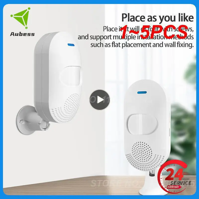 

Датчик движения Tuya Wi-Fi, датчик движения человеческого тела с сиреной, звуковая сигнализация 80 дБ, Смарт-приложение для автоматизации дома, 1 ~ 5 шт.