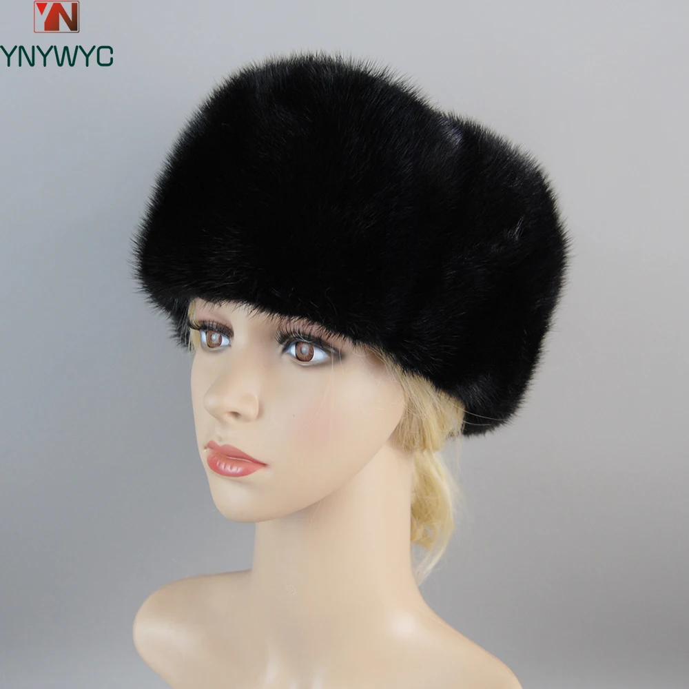2023 New Winter Snow Unisex Natural Mink Fur Beret Bomber Hats Caps Hot Sale Luxury Women Real Mink Fur Hat Real Mink Fur Cap