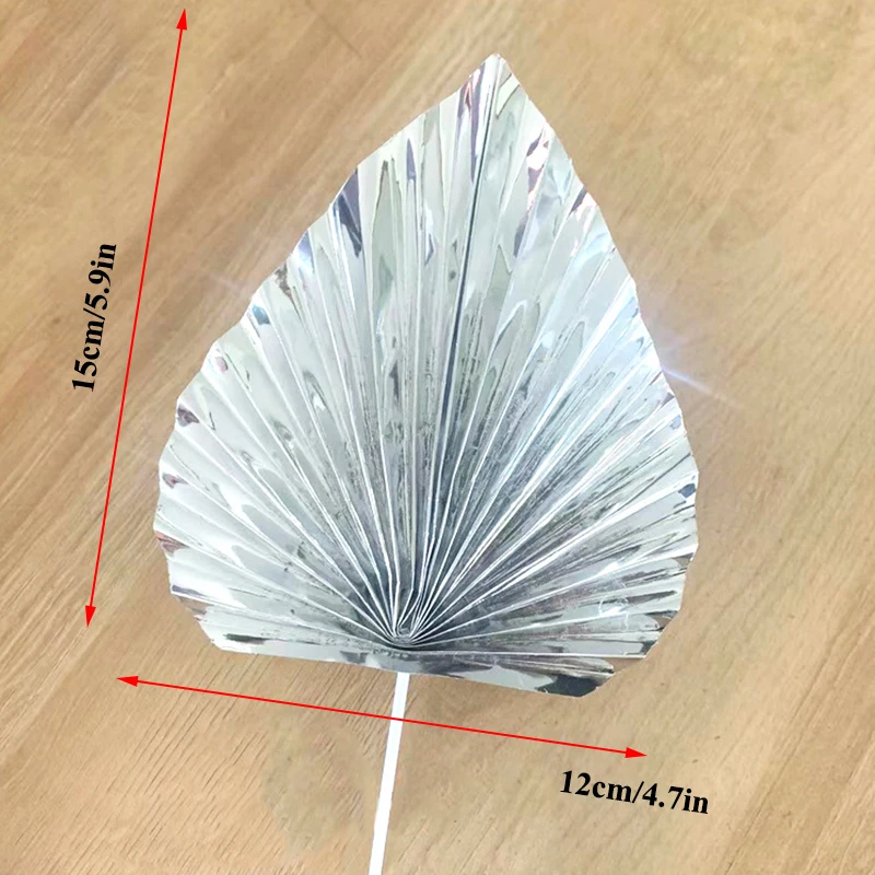 Блестящие бумажные листья ладони 2 шт. для украшения тортов золотые