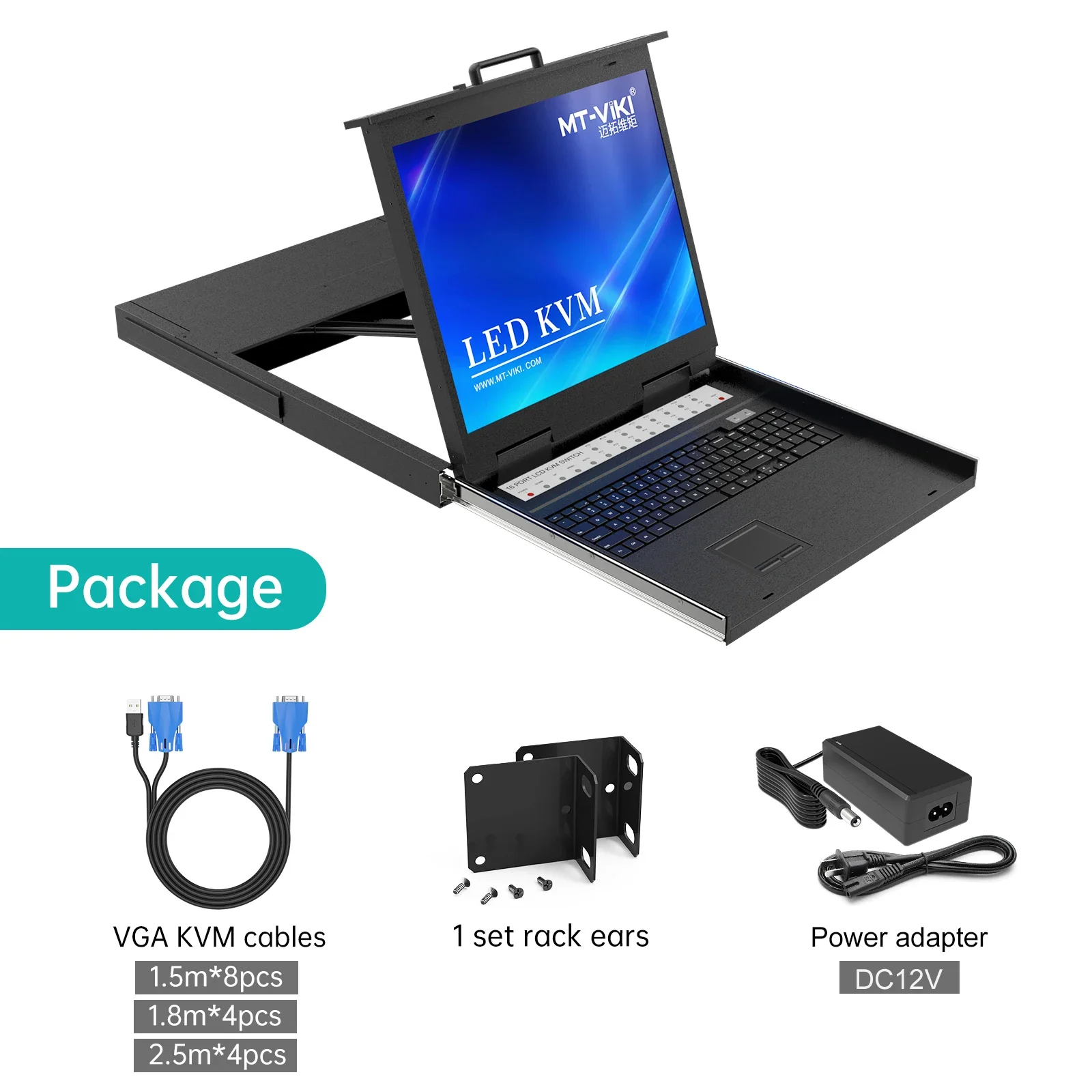 19-дюймовый KVM-переключатель VGA LCD 16 портов + кабелей MT-VIKI в 1 выходная стойка 1U