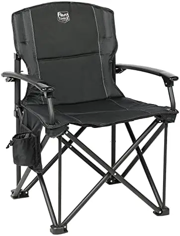 

Camping Chair with Padded Hard Armrest and Cup Holder-for Outdoor, Camp, Fishing, Hiking, Lawn, Including Carry Bag, Aluminum, B