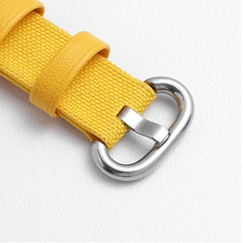 Genuine leather nylon splicing wristband, suitable for Mi Band 8 intelligent replacement strap, fashionable leather wristband