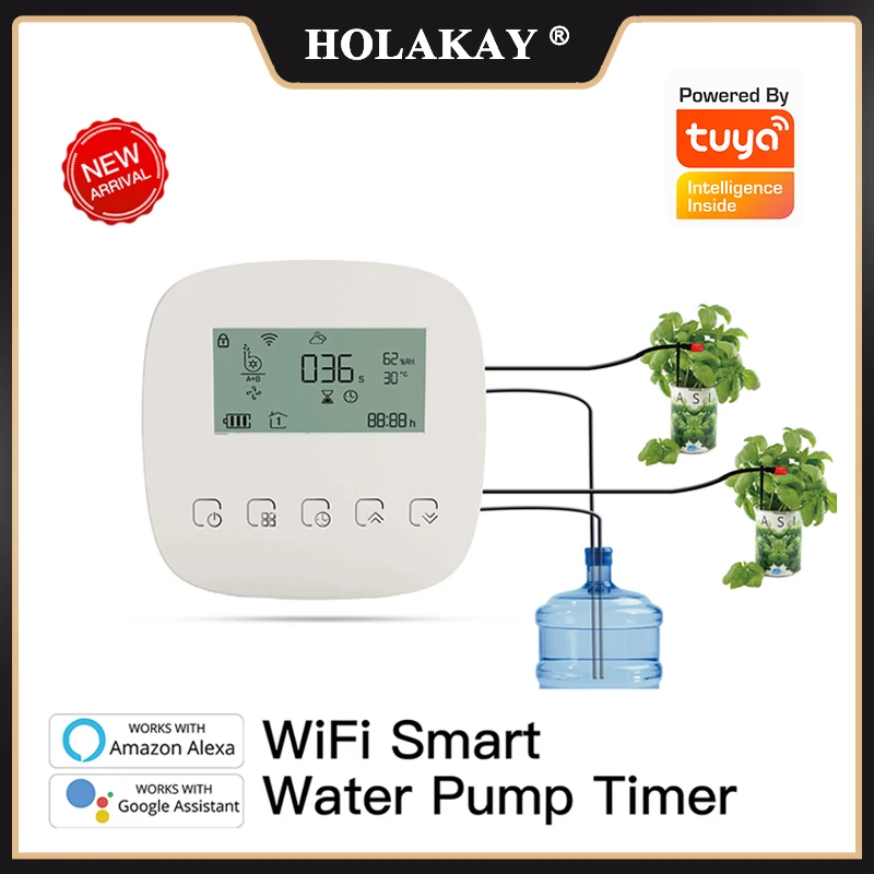 

Holakay WiFi Tuya Smart Watering Machine Automatic Plants Controller unit System Garden drip Irrigation Tools Alexa Google