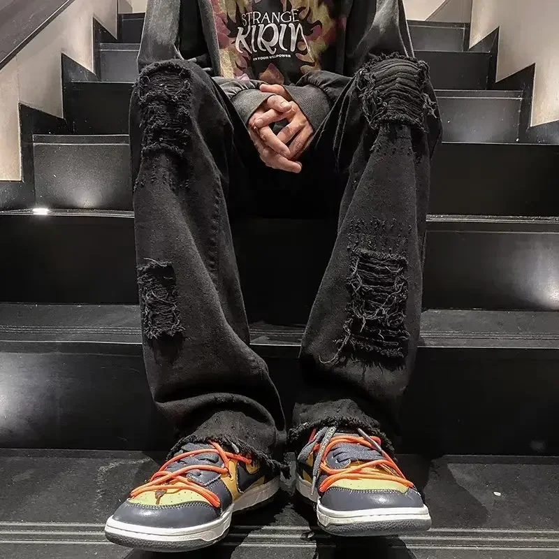 Джинсы мужские повседневные в Европейском стиле шикарные облегающие брюки из