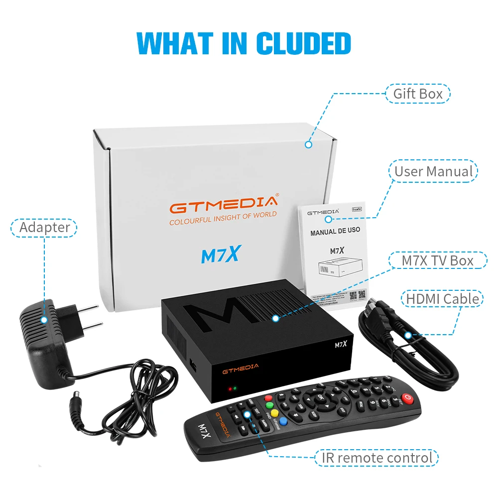 Спутниковый ресивер GTMEDIA M7X Φ VCM/ACM/M3U встроенный 2 4G Wi-Fi двойной тюнер lKS &amp SKS 70W
