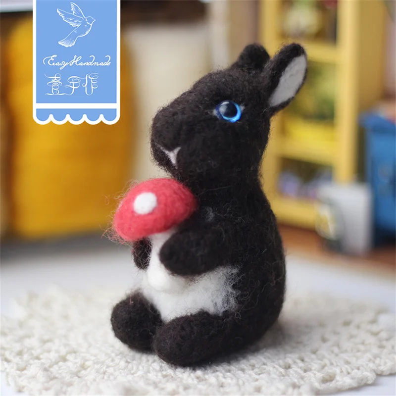 

Felt Bunny Needl Felt Kit Korean Hard Felt Animals Teddy Dog Monkey Bear Dog Felt Decoration Crafts Gifts Room Decor