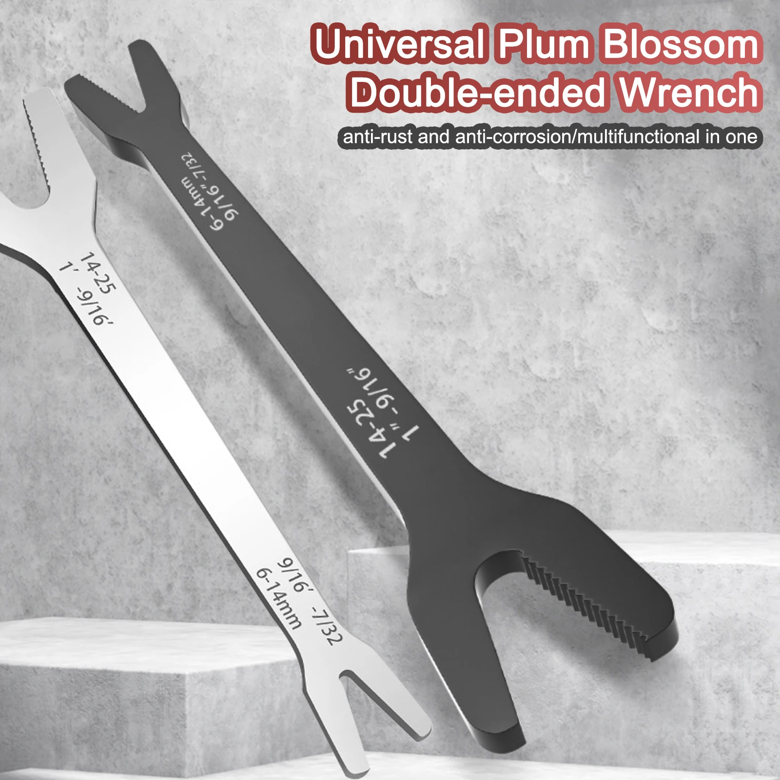 

Professional Wrnch Universal Pluming Tool 6-25mm Double Ended Multifunction Spanner for Bathroom Kitchen Sink Faucet Repair Tool