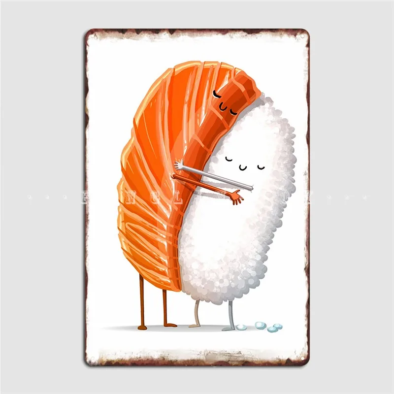 

Sushi Hug Poster Metal Plaque Cinema Wall Plaque Wall Cave Personalized Tin Sign Poster