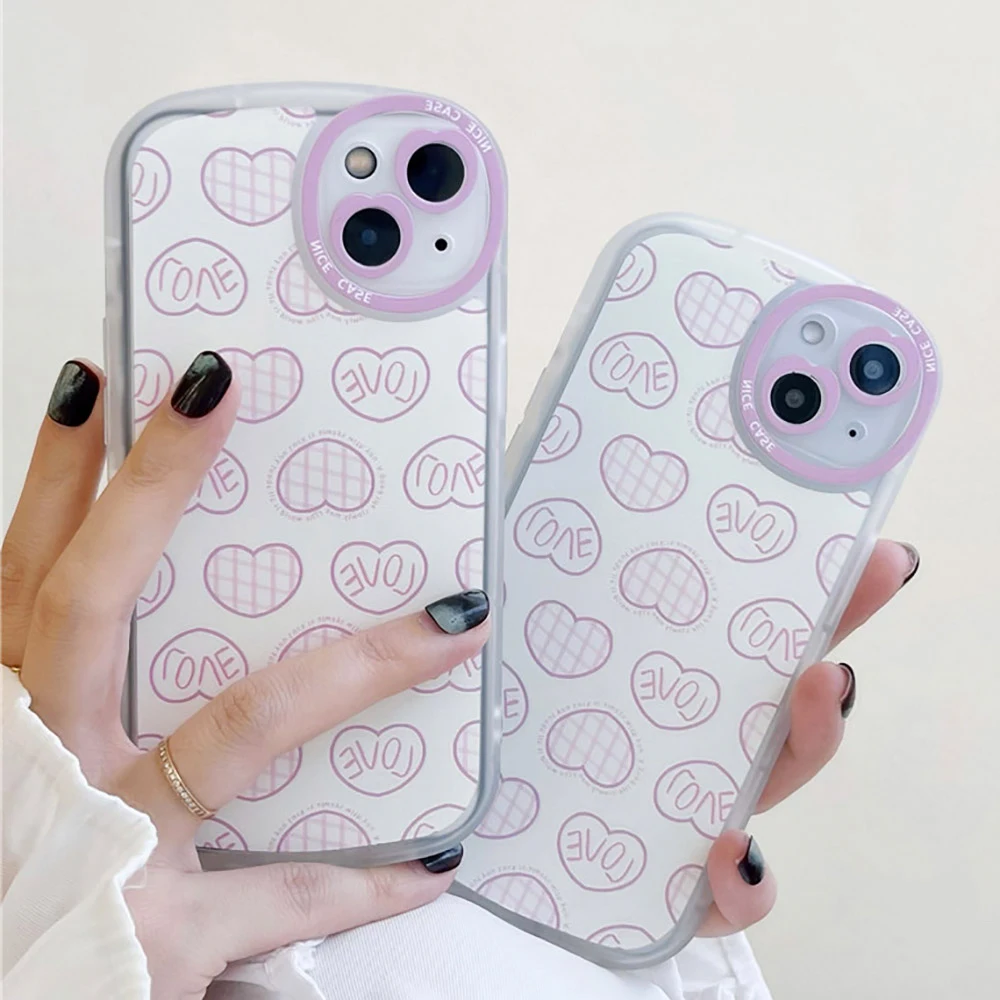 

Girl Pink Love Heart Phone Case For iPhone 11 Case iPhone 11 12 13 Pro Max XR SE 2 3 6S 7 8 Plus X XS Max 13 Mini Funda iPhone11