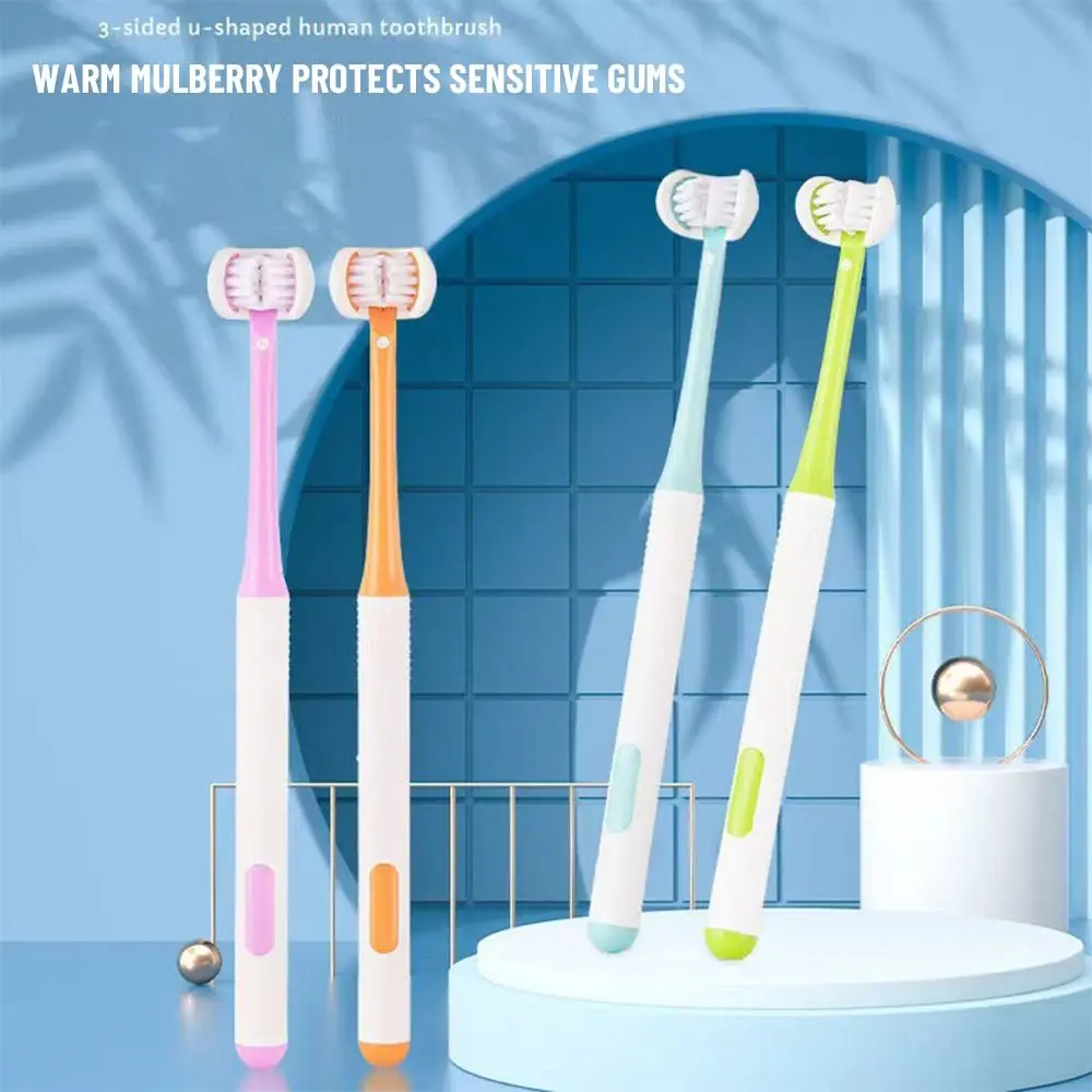 

Multi-directional Cleaning Toothpaste Tartar Teeth Care 3-Sided Toothbrush Oral Care PBT Ultra Fine Soft Tongue Scraper