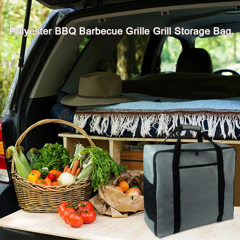 

Barbecue Grille Storage Bag Portable Large Capacity Lifting Handle Outdoor Camping Picnicking Tray Cooker Organizer
