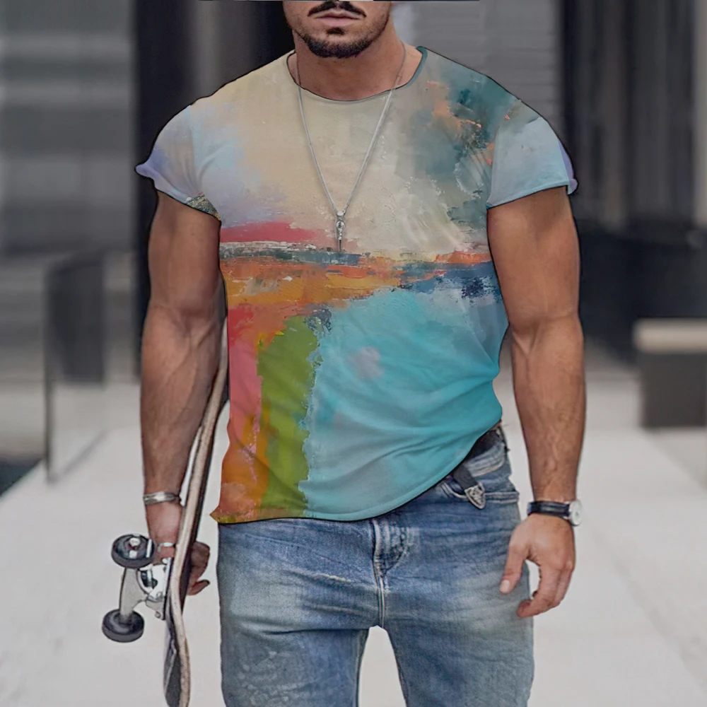 

2023 Spring Hip Hop Style Men's Printed T-shirt