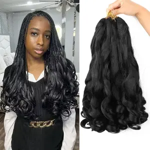 20 дюймовые свободные волнистые волосы для черных женщин, предварительно растягивающиеся свободные волнистые плетеные волосы, кудрявые волосы для вязания крючком, предварительно растягивающиеся волосы ls04
