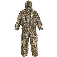 men women kids outdoor ghillie suit camouflage clothes jungle suit training leaves clothing hunting suit pants hooded jacket