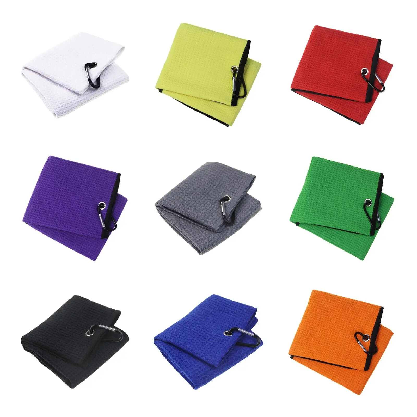 

Golf Towel with Carabiner Clip Absorb Sweat Towel Gym Wipe Golf Clubs Accs