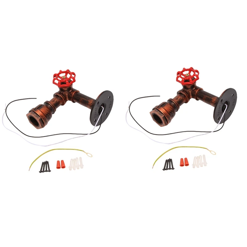 

2 шт., винтажная настенная лампа для водопроводной трубы