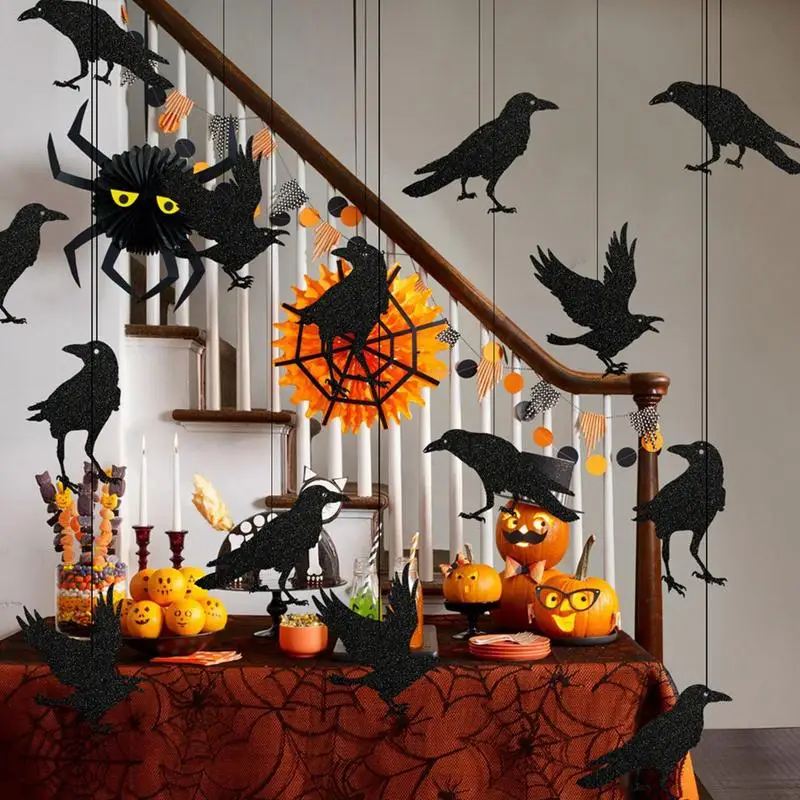 Украшение на Хэллоуин свисающая птичья клетка с веревкой черное страшное