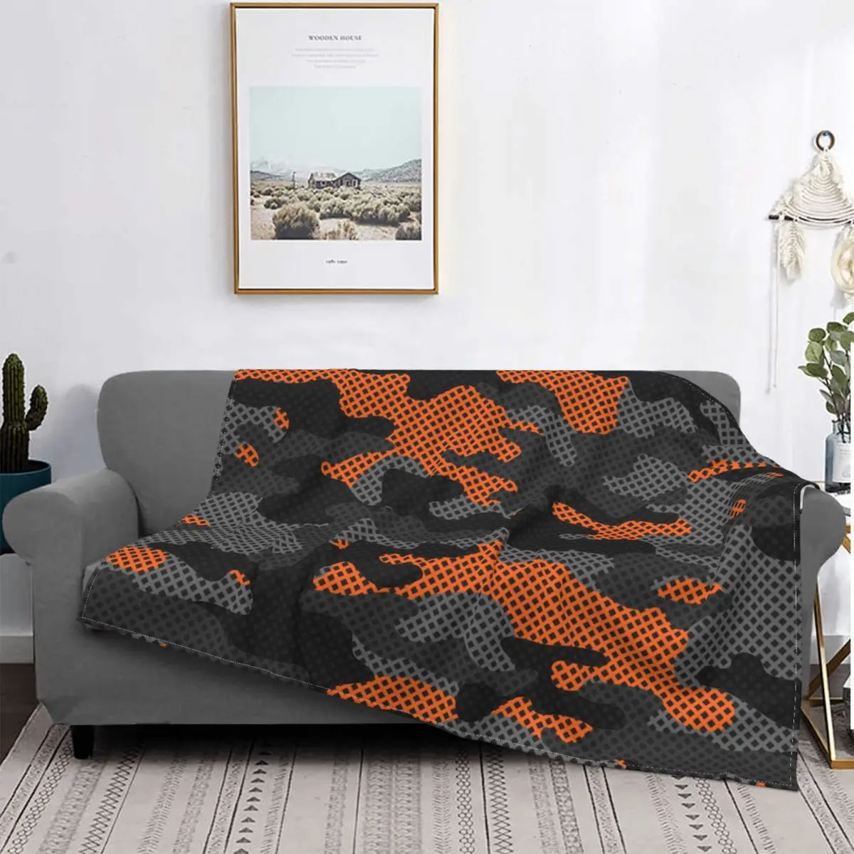 

Russian Soldier Camouflage Blanket Fleece Summer Multi-function Super Warm Throw Blanket for Bed Outdoor Quilt