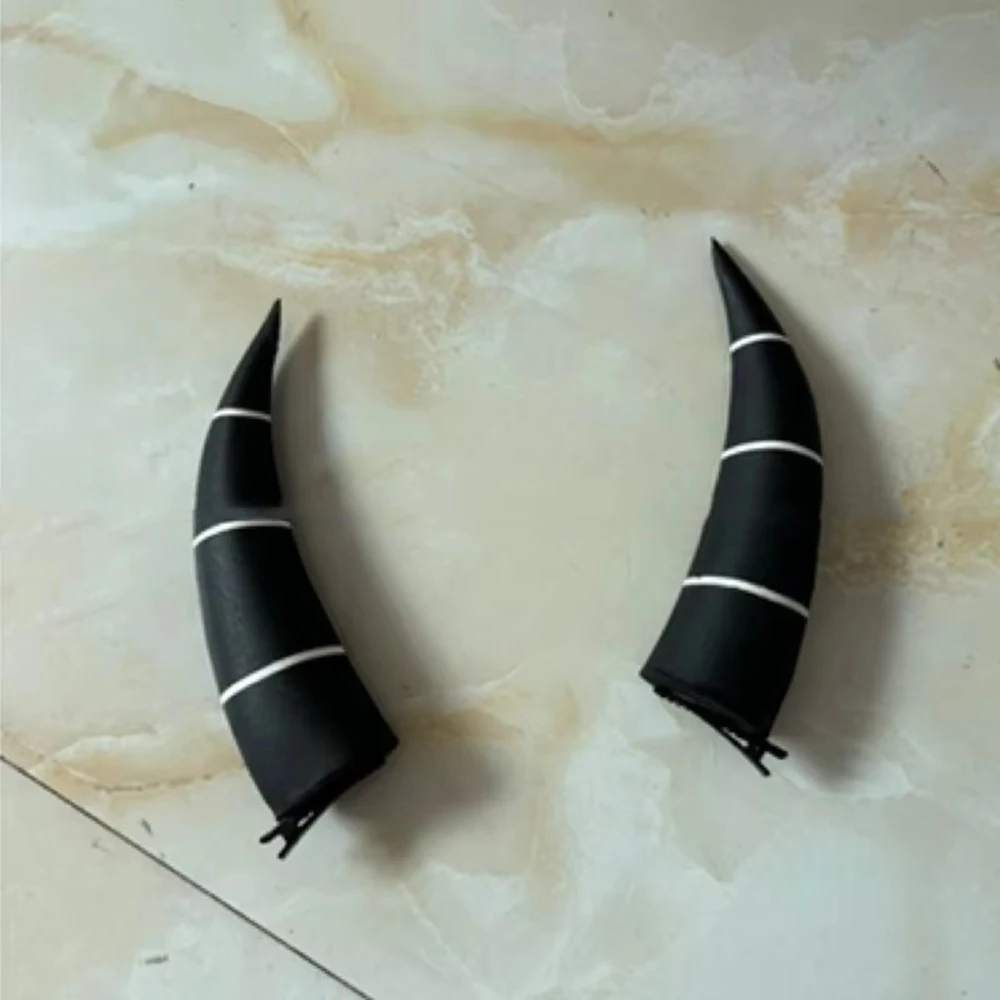 Anime Helluva Cosplay Boss Moxxie Horns Millie Prop Balck White Bend Women Men Halloween