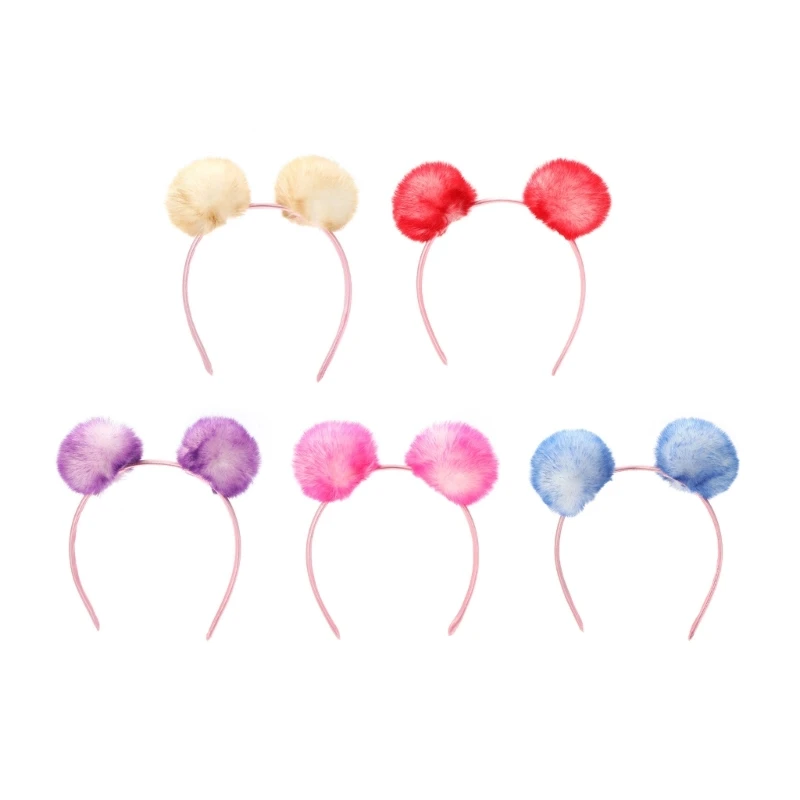 

Furry Balls Hairhoop Plush Ear Headband Cosplay Costume Party Headdress Adult Makeup Headband Kids Funny Headpieces