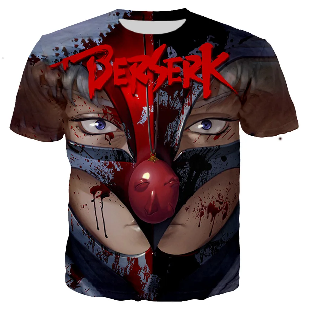 

Berserk 3D Print T Shirt Men Women Street Casual Fashion O Neck Oversized Anime Guts Harajuku Kids T Shirts