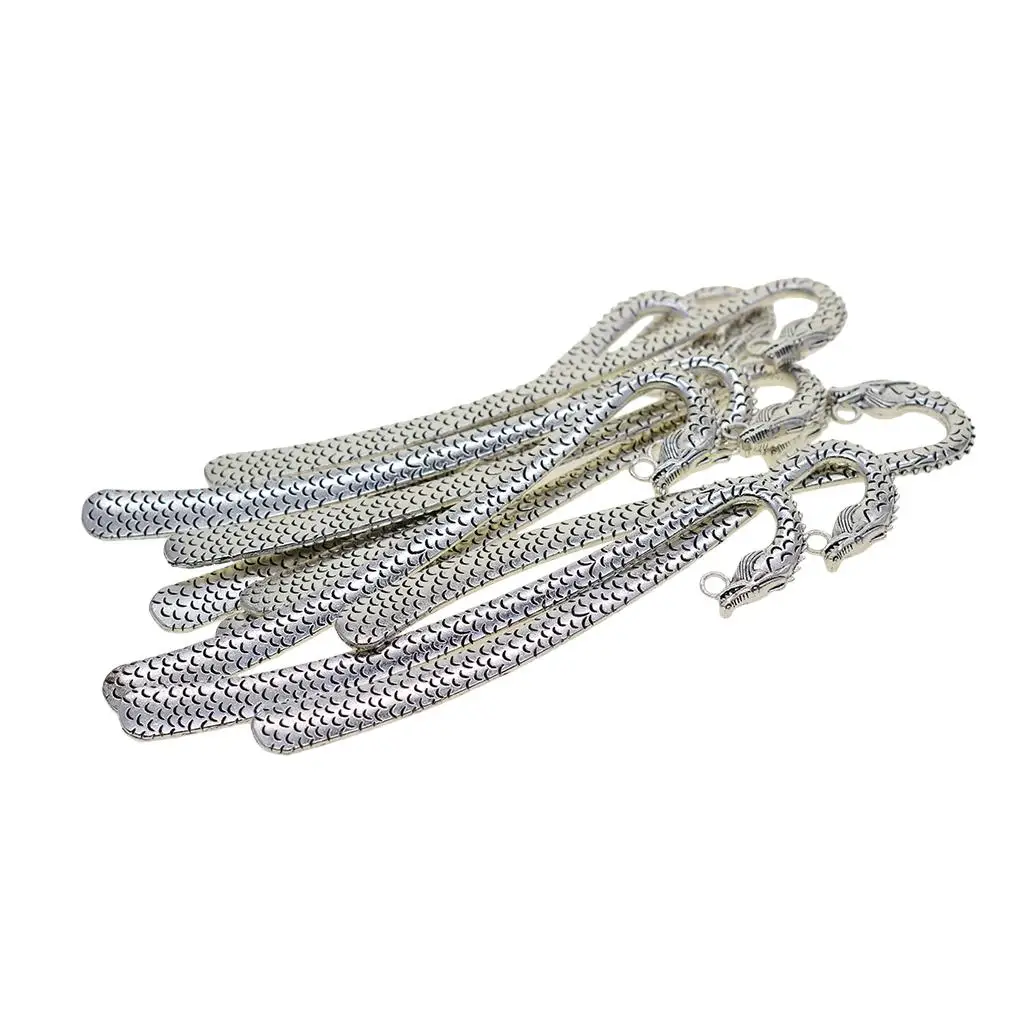 Серебристые металлические закладки-драконы набор из 10 шт. елена николаевна мамонтова когда собираются в стаи драконы