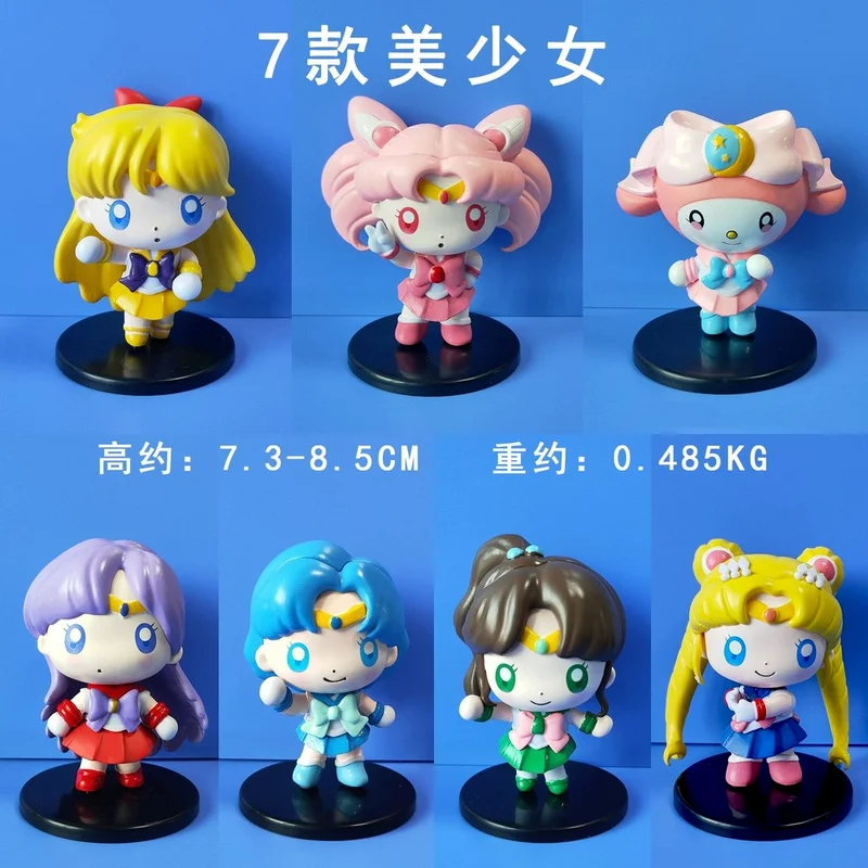 

New Products in Stock 7 Beautiful Girl Warrior Hand-Made Cartoon Q Version Sailor Moon Sailor Moon Model Toy Decoration Doll