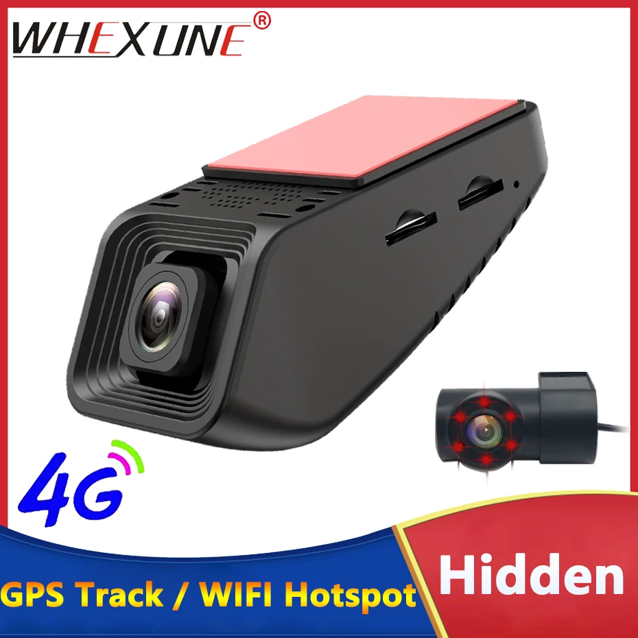 

4G Hidden WIFI Video Recorder Live Monitor Mini Dash Cam GPS Position Car DVR Dual Lens Cameras FHD 1080P Black Box 24H Parking