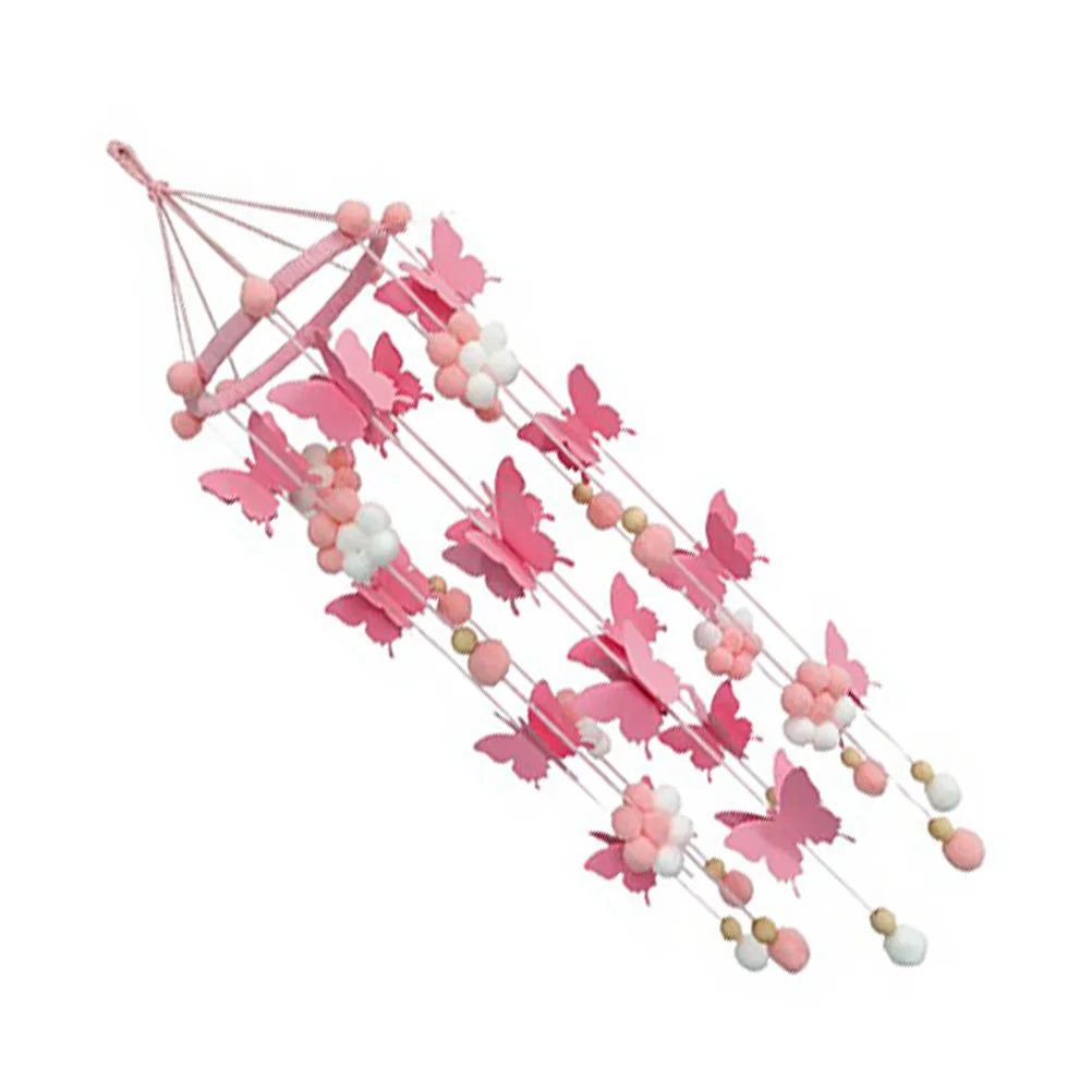

Butterfly Ornament Childrens Room Decor Ceiling Hanging Mobile Bohemia Felt Crib Mobile Hairball Felted Nursery Decor Baby