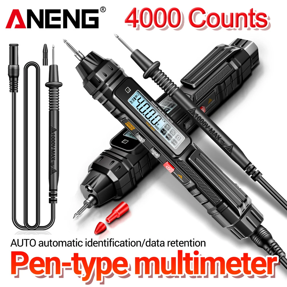 

Цифровой мультиметр ANENG A3005 в виде ручки, 4000 отсчетов, профессиональный Бесконтактный автоматический тестер напряжения переменного/постоянного тока, диодный тестер для инструмента
