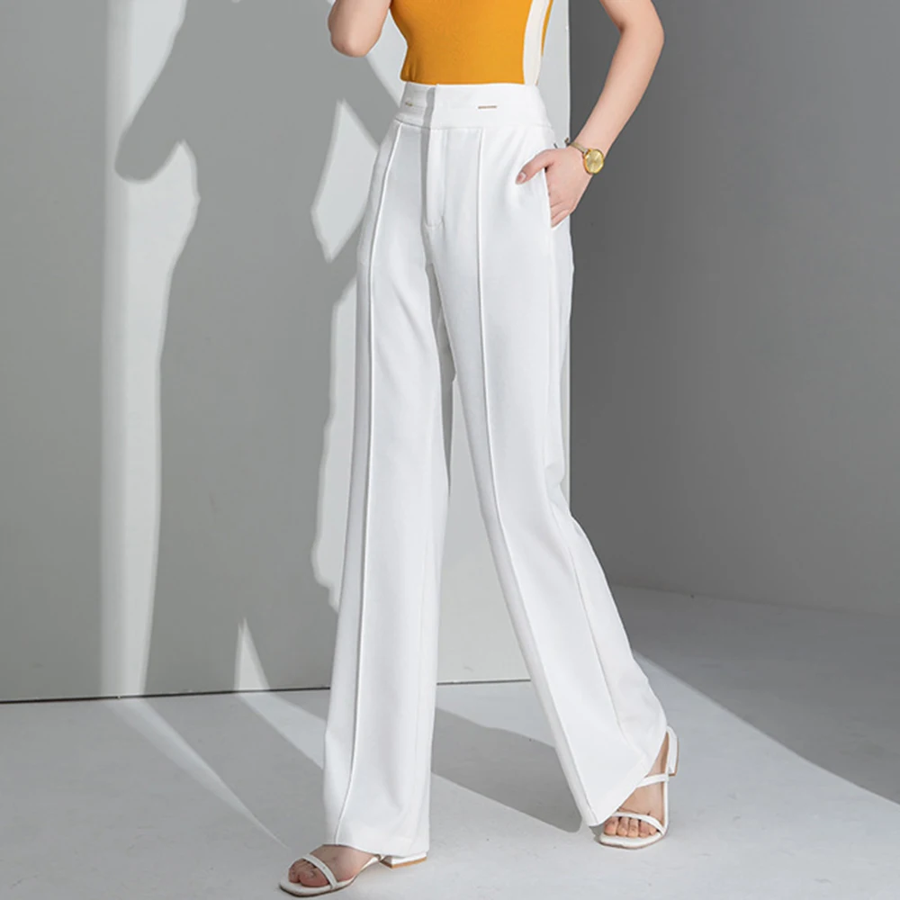 От S до 4XL 2024 весна-лето новые прямые брюки с высокой талией женские офисные