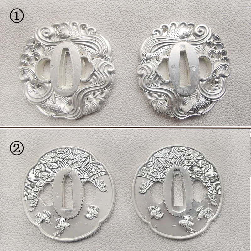 Специальный подарок-Цинковый Сплав Tsuba серебряная полая защита для японского