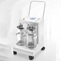 hot sell medical electric suction pump apparatus aspirator double bottles suction trolley unit machine vaccum suction machine