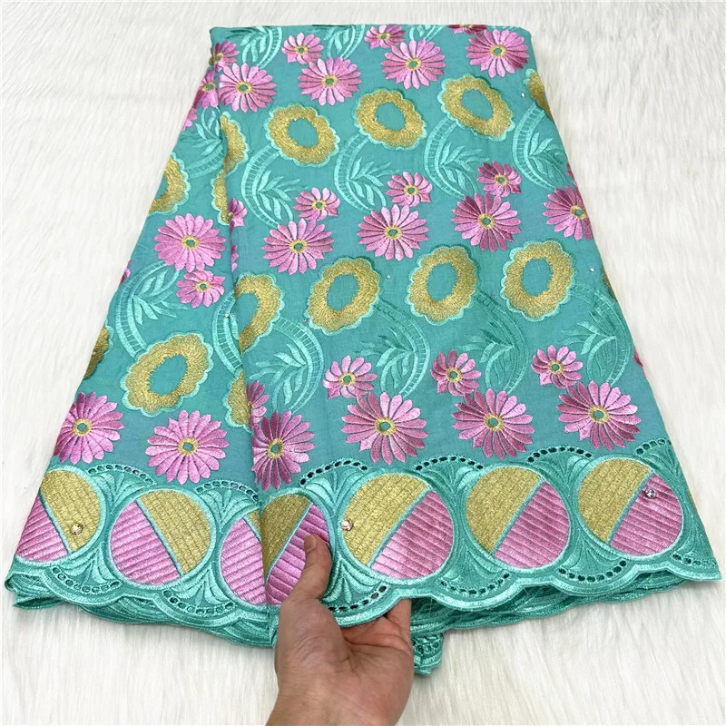 

Швейцарская Кружевная Ткань 5 ярдов, тяжелая вышивка бисером, африканские 100% хлопковые ткани, швейцарская вуаль, кружево, популярный Дубайский стиль 7L101004