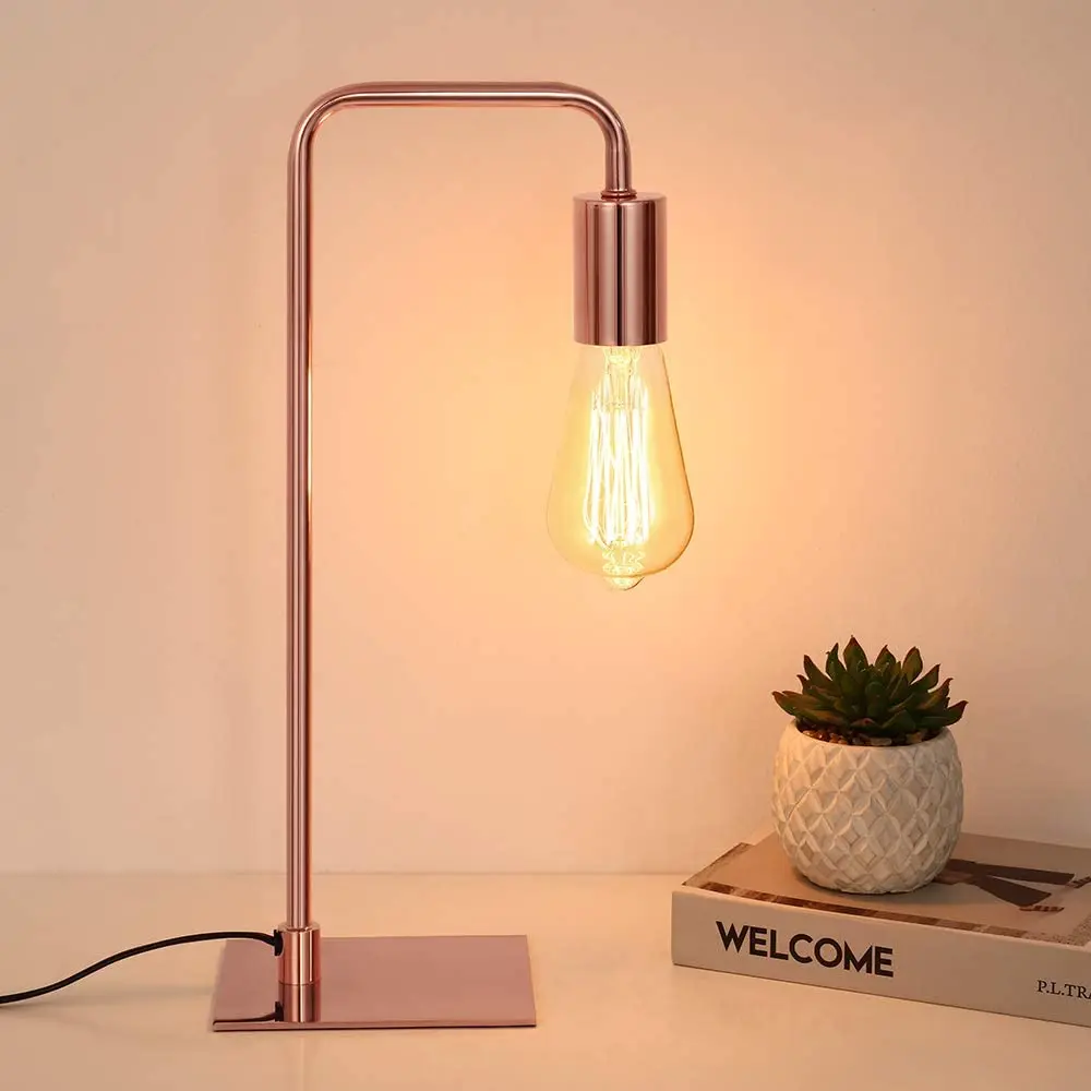

Rose Gold Industrial Bedside Nightstand Lamp